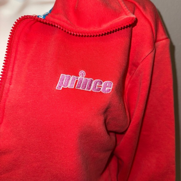 Prince x Target pickleball red French terry zip pullover sweatshirt top S M XL - Picture 4 of 16